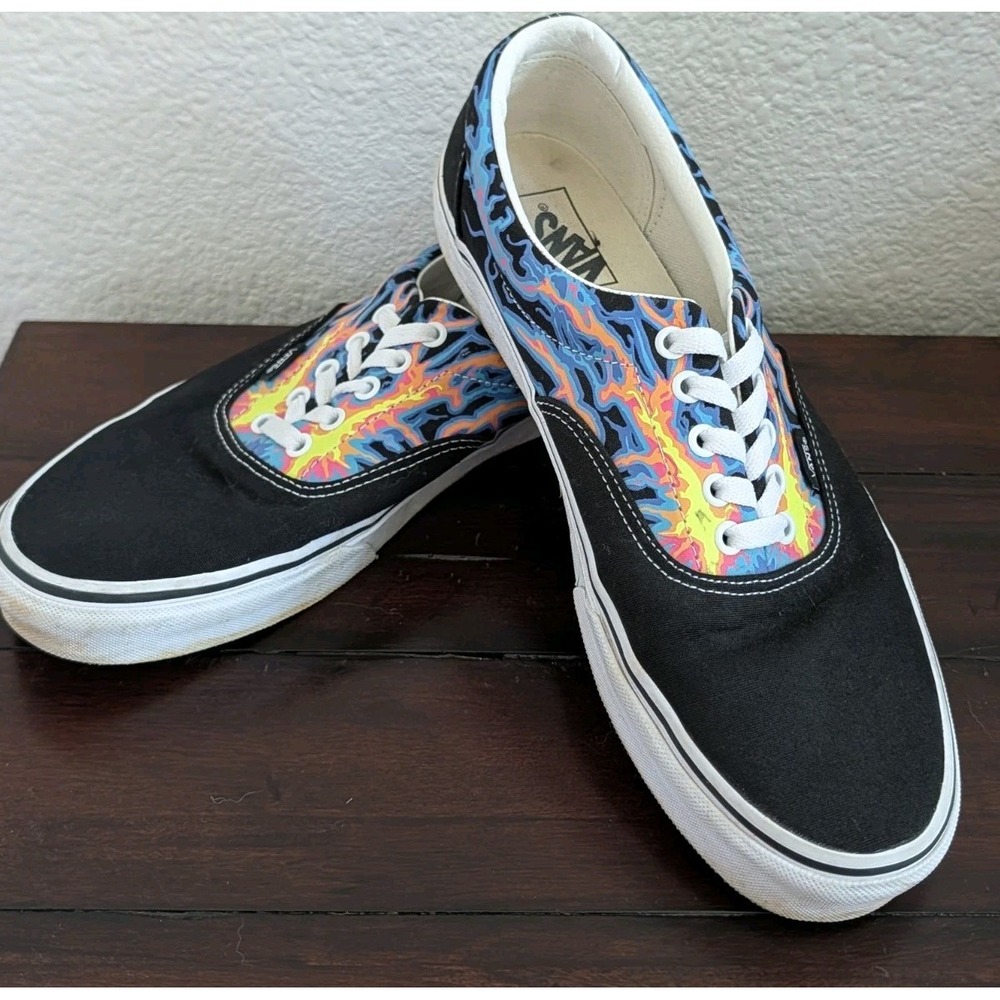 Vans Era Electric Flames Canvas Sneakers Men's Size 12 Low Top Skateboard Shoes